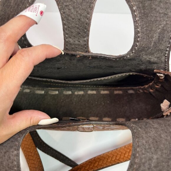 Genuine Tooled Leather Brown Bag Purse Satchel Artisan bohemian western cowgirl - Picture 7 of 7